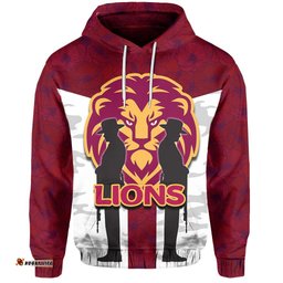 Brisbane Lions Hoodie ANZAC Day Poppy Flowers Style