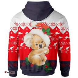 Christmas Hoodie Koala Hoodie Kangaroo Symbol Snowflakes Unisex