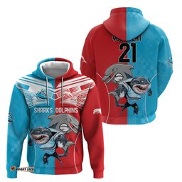 custom dolphins and shark hoodie together sporty style