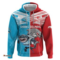 custom dolphins and shark hoodie together sporty style