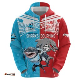 custom dolphins and shark hoodie together sporty style