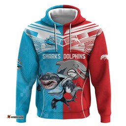 custom dolphins and shark hoodie together sporty style