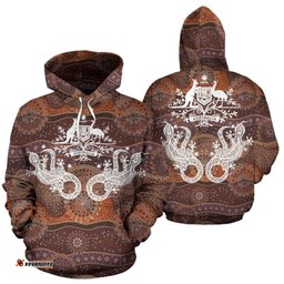 Aboriginal Hoodie, Lizard Patterns Coat Of Arms