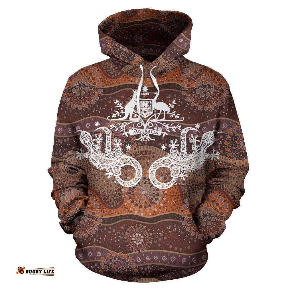 Aboriginal Hoodie, Lizard Patterns Coat Of Arms