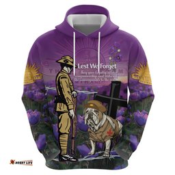australia dog heroes anzac hoodie remembering all animals in war purple poppies