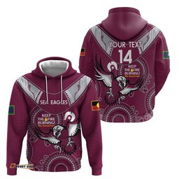 custom nrl sea eagles naidoc week hoodie keep the fire burning indigenous art