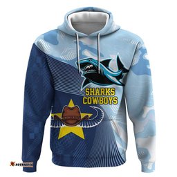 sharks cowboys rugby custom hoodie half dynamic style