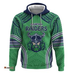 raiders rugby custom hoodie with polynesian style