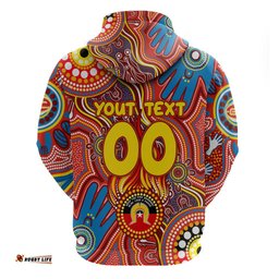 personalised naidoc week 2024 gold coast suns hoodie australian aboriginal hand painting dt02