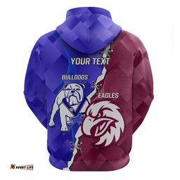 personalised bulldogs and eagles rugby hoodie dynamic style