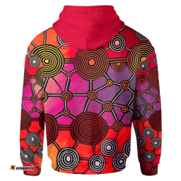 Aboriginal Hoodie, Circle Dot Painting All Over Print