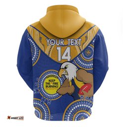 custom afl eagles naidoc week hoodie keep the fire burning indigenous art