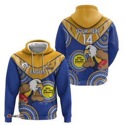 custom afl eagles naidoc week hoodie keep the fire burning indigenous art