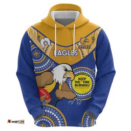 custom afl eagles naidoc week hoodie keep the fire burning indigenous art