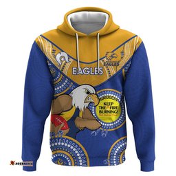 custom afl eagles naidoc week hoodie keep the fire burning indigenous art