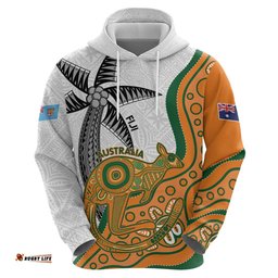 custom fiji and australia rugby hoodie fijian palm tree mix aussie kangaroo