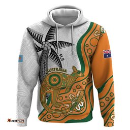 custom fiji and australia rugby hoodie fijian palm tree mix aussie kangaroo