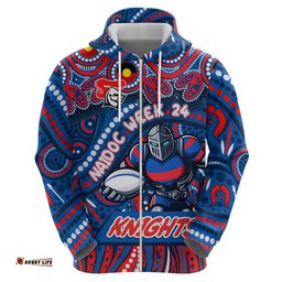 custom australia naidoc week 2024 hoodie newcastle knights mascot keep the fire burning dt02