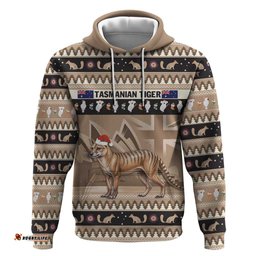 aussie tasmanian tiger hoodie merry christmas
