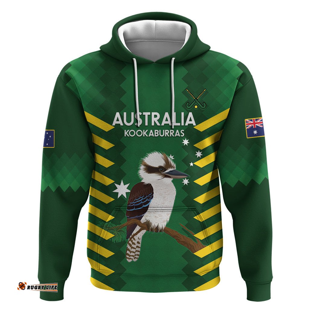 custom australia field hockey hoodie go champions kookaburras national color