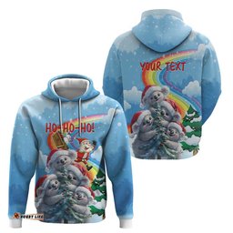 personalised australia koala christmas hoodie santa claus ho ho ho
