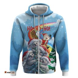 personalised australia koala christmas hoodie santa claus ho ho ho