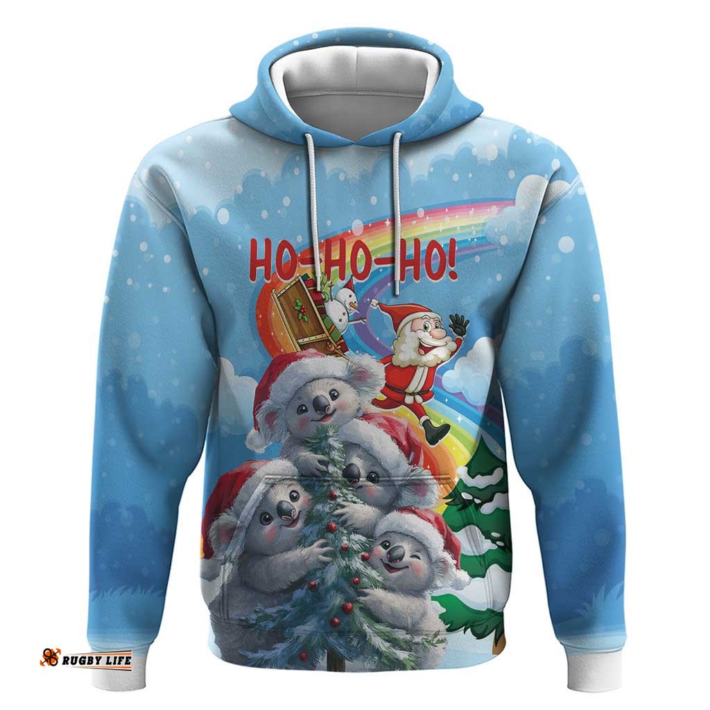 personalised australia koala christmas hoodie santa claus ho ho ho
