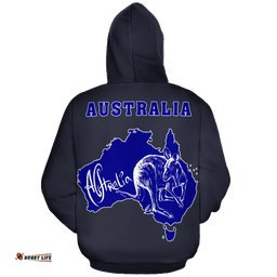 Hoodie Aus Flag Hoodie Kangaroo Map Ver04 Unisex