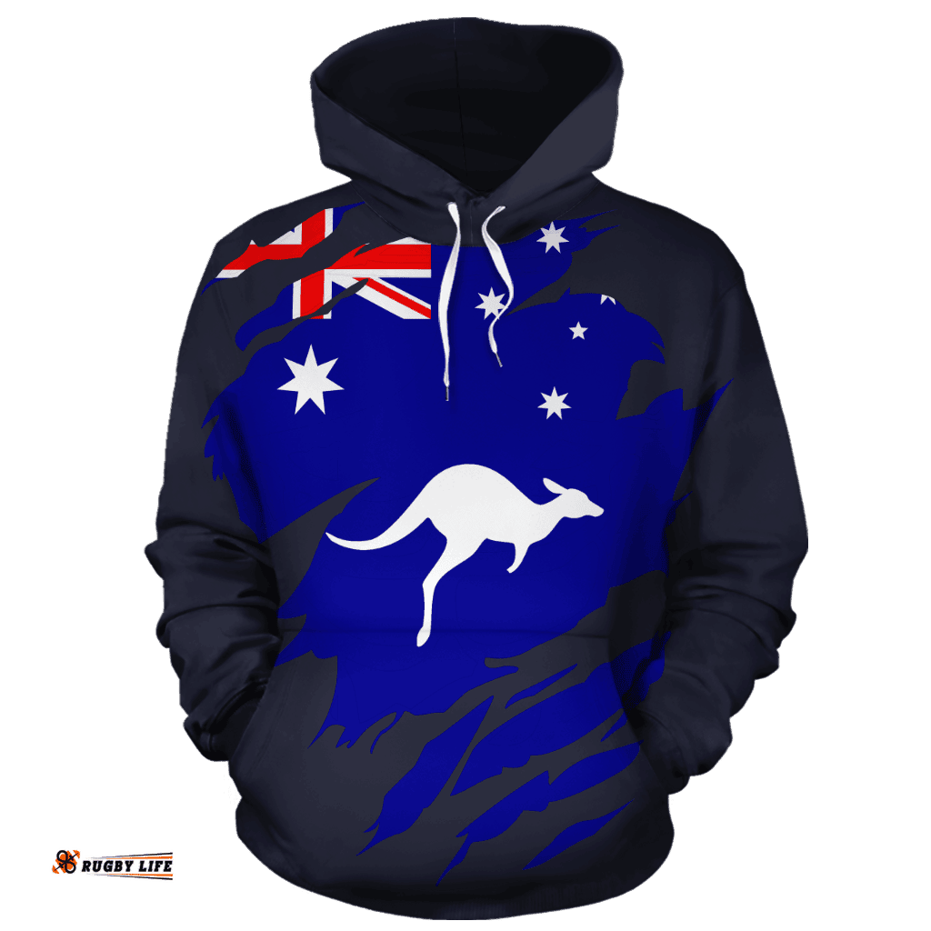 Hoodie Aus Flag Hoodie Kangaroo Map Ver04 Unisex