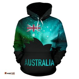 Hoodie Sydney Opera Hoodie Aus Flag Galaxy Color Aurora Unisex