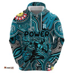 personalised naidoc week 2024 port adelaide power hoodie australian aboriginal hand painting dt02