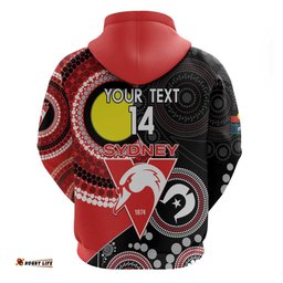 custom afl swans naidoc week hoodie keep the fire burning indigenous art