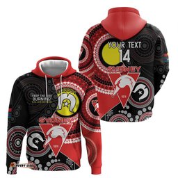 custom afl swans naidoc week hoodie keep the fire burning indigenous art
