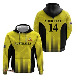 custom australia cricket hoodie 2024 world cup go aussie gold version