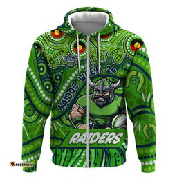 custom australia naidoc week 2024 hoodie canberra raiders mascot keep the fire burning dt02