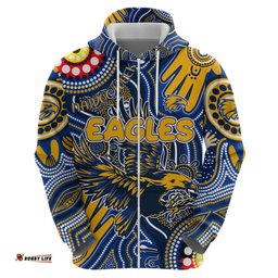 personalised naidoc week 2024 west coast eagles hoodie australian aboriginal hand painting dt02