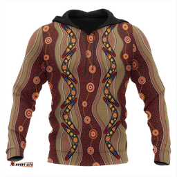 aboriginal hoodie boomerang patterns circle dot painting