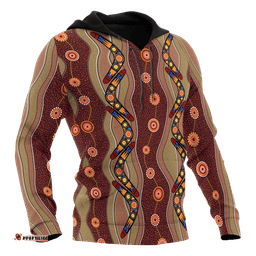 aboriginal hoodie boomerang patterns circle dot painting