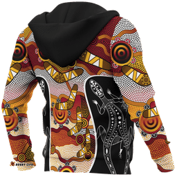 aboriginal hoodie boomerang patterns circle dot painting