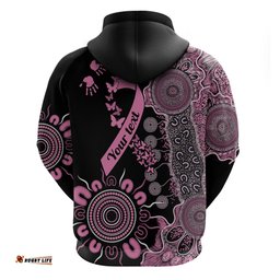 personalised aboriginal ribbons hoodie beautiful butterflies breast cancer awareness