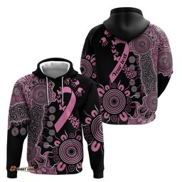 personalised aboriginal ribbons hoodie beautiful butterflies breast cancer awareness