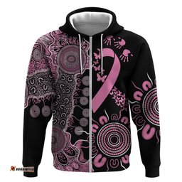 personalised aboriginal ribbons hoodie beautiful butterflies breast cancer awareness