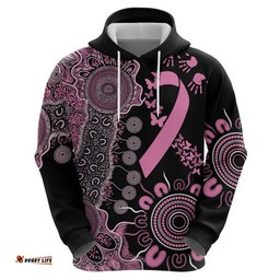 personalised aboriginal ribbons hoodie beautiful butterflies breast cancer awareness