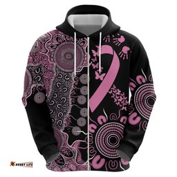 personalised aboriginal ribbons hoodie beautiful butterflies breast cancer awareness