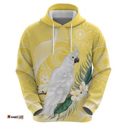 australia cacatua galerita hoodie sulphur crested cockatoo aboriginal art