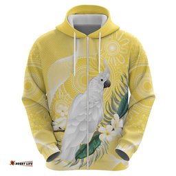 australia cacatua galerita hoodie sulphur crested cockatoo aboriginal art