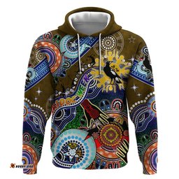 custom naidoc week 2024 collingwood magpies hoodie australia aboriginal dot painting dt02