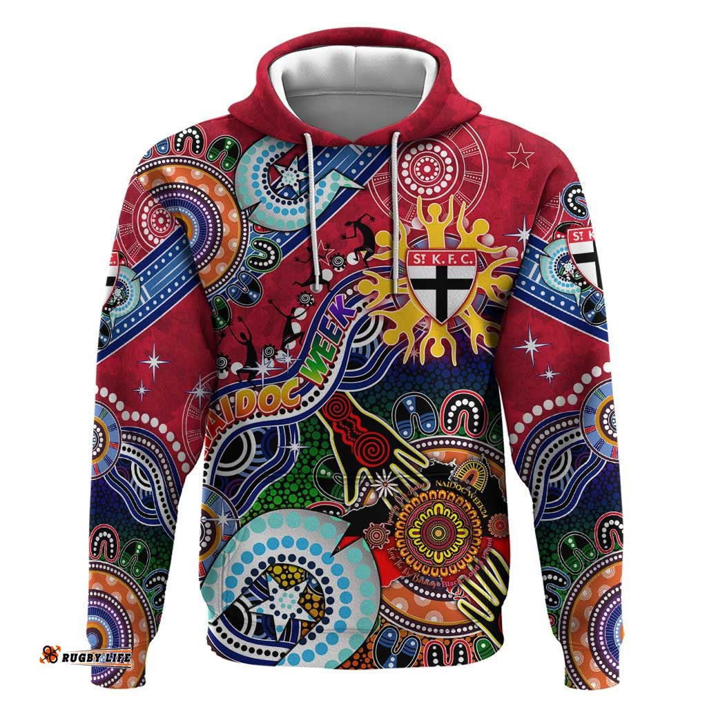 custom naidoc week 2024 st kilda saints hoodie australia aboriginal dot painting dt02