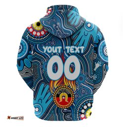 personalised naidoc week 2024 carlton blues hoodie australian aboriginal hand painting dt02