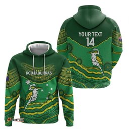 custom australia kookaburras hoodie indigenous art